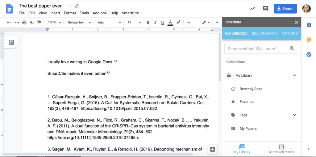 how to insert a citation in google docs