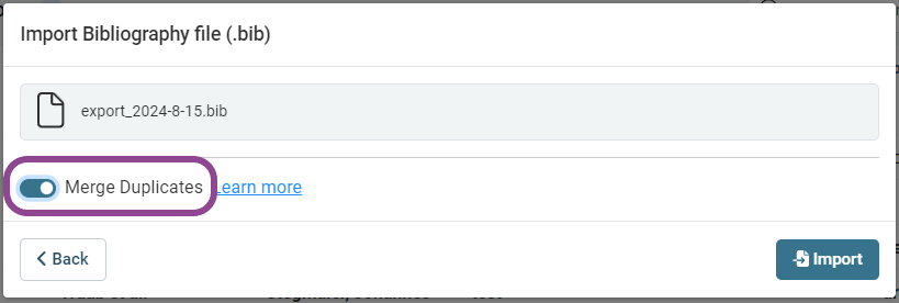 Preview of duplicate merging option available during import