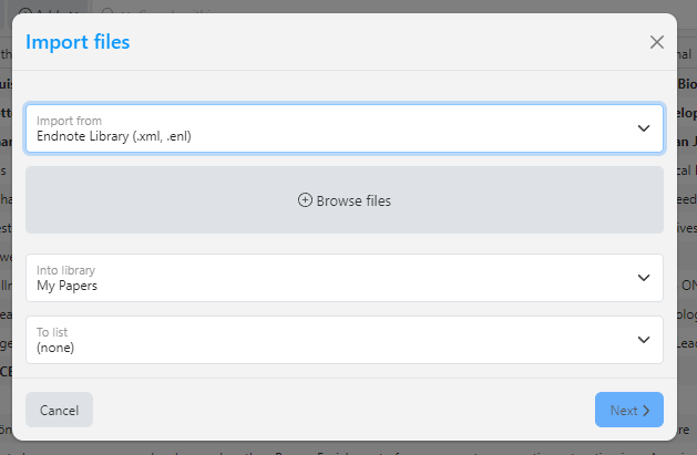 Additional steps shown to add the EndNote library to Papers Desktop.